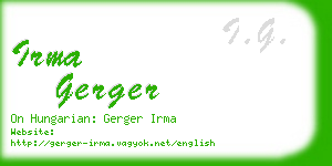 irma gerger business card